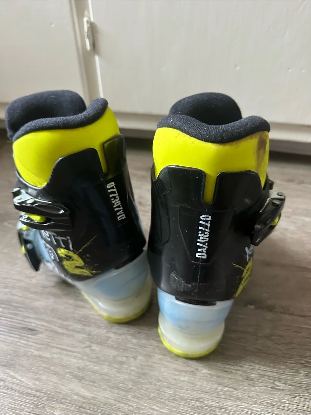 Kids Ski Boots - Blue, Black & Yellow